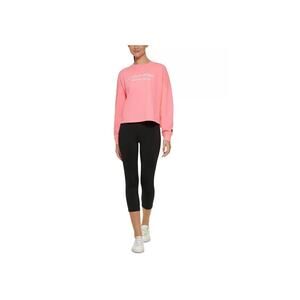 Calvin Klein Performance Stacked Logo Cropped Sweatshirt Pink Size M